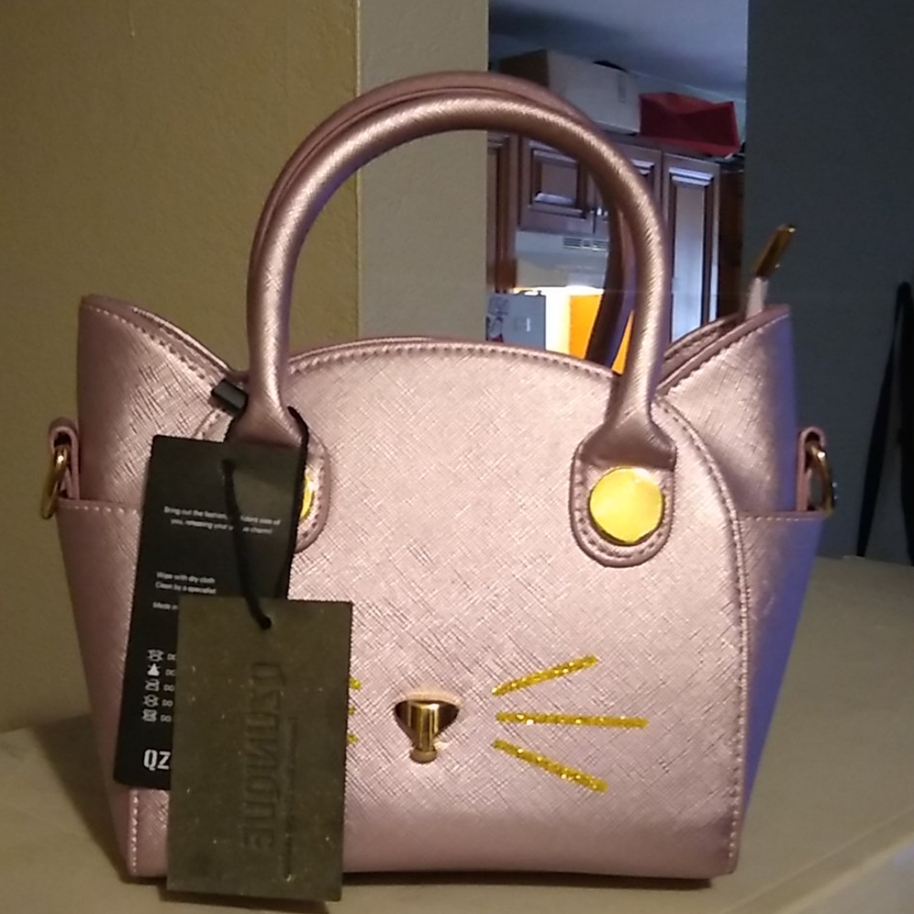 Pink and Gold Cat Bag